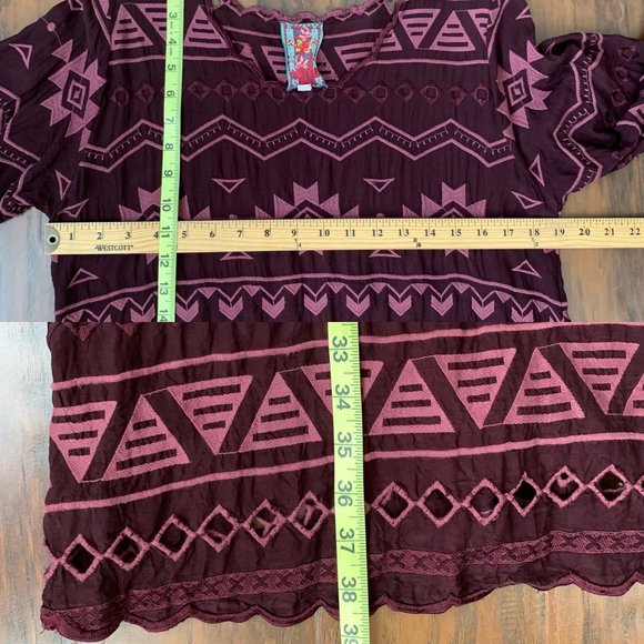 JOHNNY WAS Avery Embroidered Dress Boho Eyelet Aztec - Picture 10 of 10